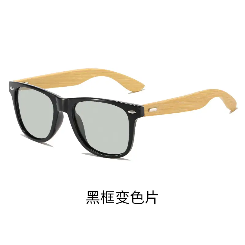 Bamboo Leg Sunglasses Blue Laser Black Frame - Image 9