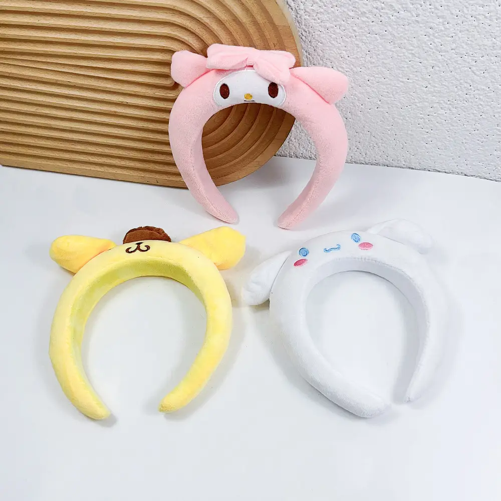 Red Plush Cartoon Headband for Girls Women Winter Use