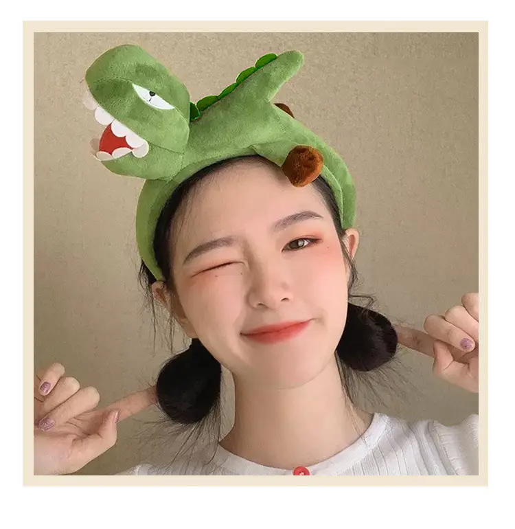 Red Plush Cartoon Headband for Girls Women Winter Use — feature 7