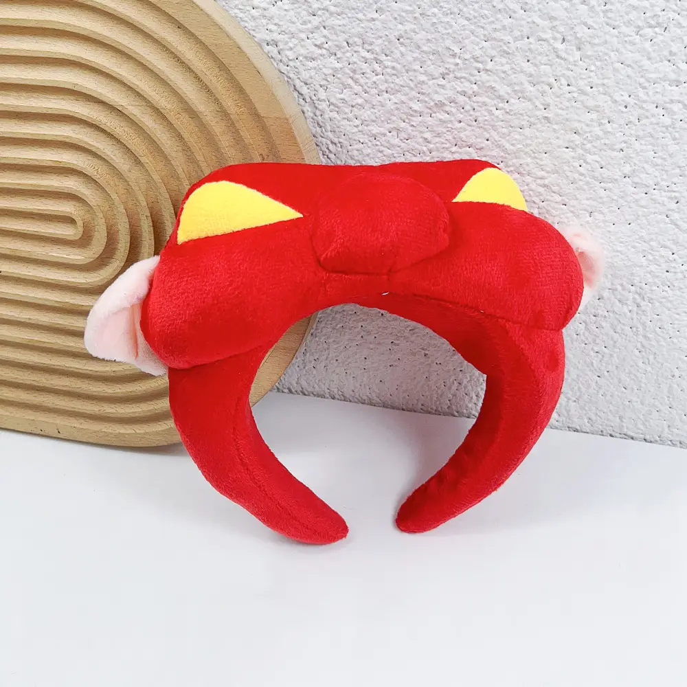 Red Plush Cartoon Headband for Girls Women Winter Use