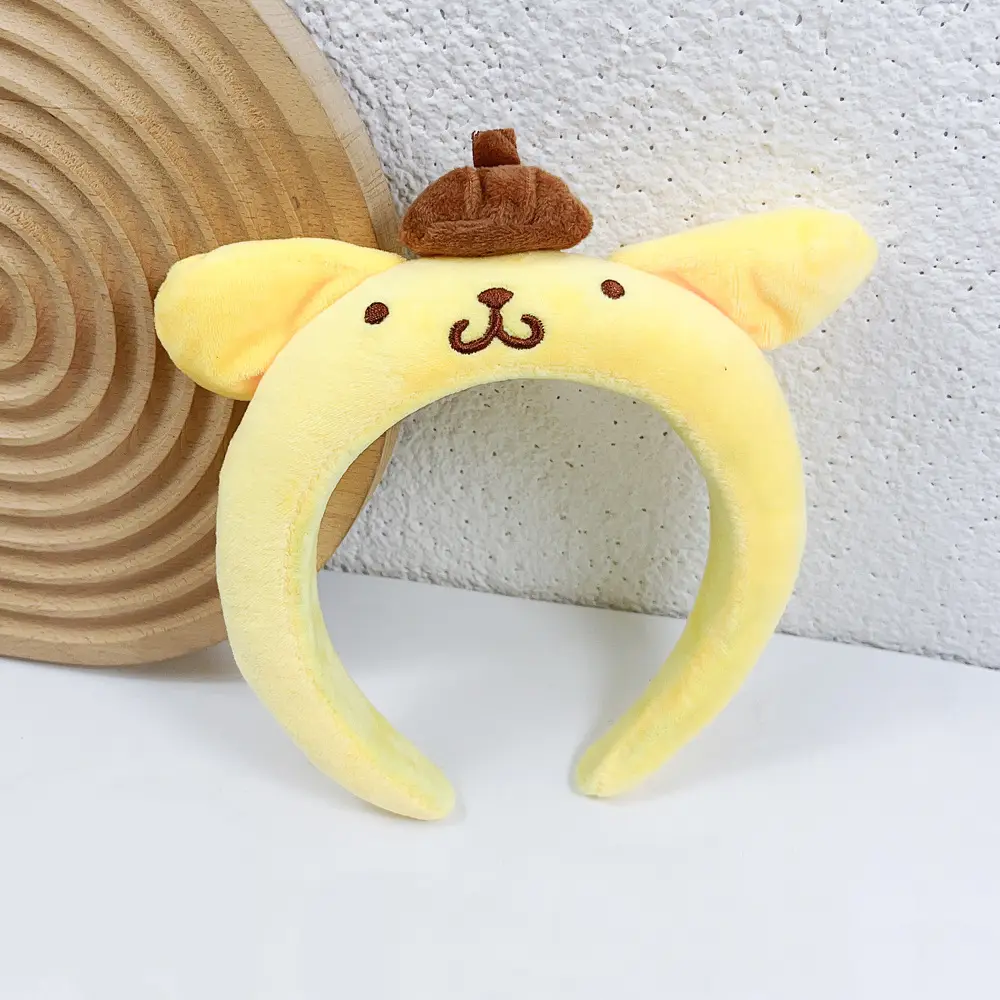 Red Plush Cartoon Headband for Girls Women Winter Use