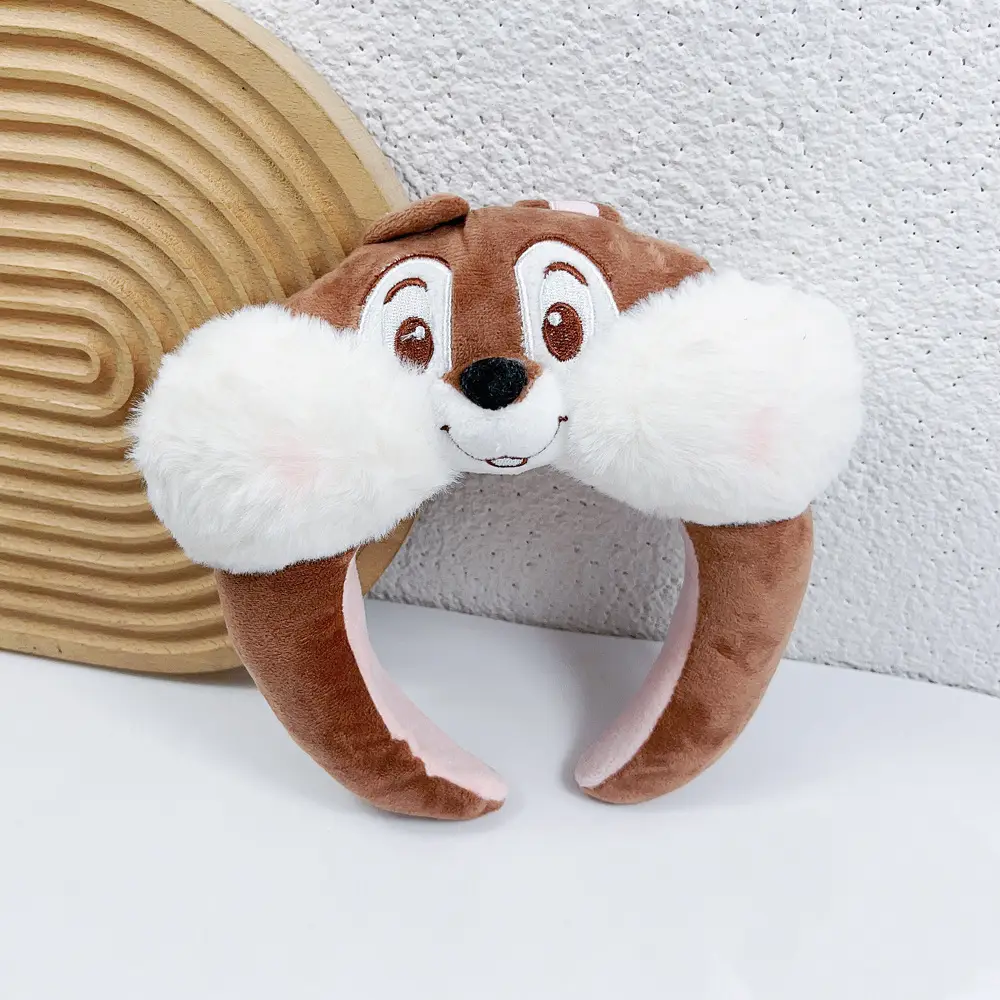 Red Plush Cartoon Headband for Girls Women Winter Use