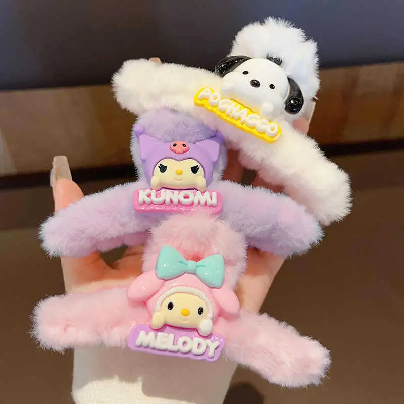 Sanrio Plush Hairpin for Girls Cute Clip Winter - Image 6