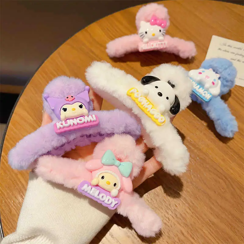 Sanrio Plush Hairpin for Girls Cute Clip Winter - Image 7