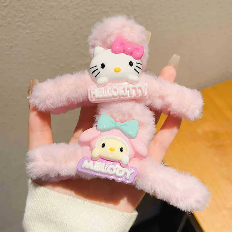 Sanrio Plush Hairpin for Girls Cute Clip Winter - Image 9