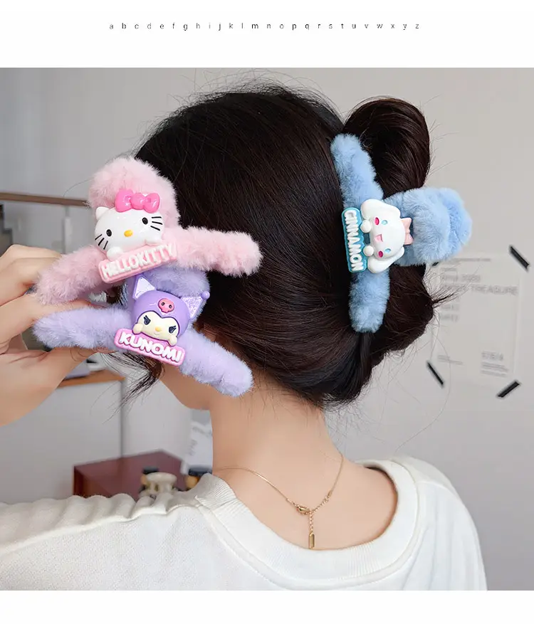 Sanrio Plush Hairpin for Girls Cute Clip Winter — feature 7