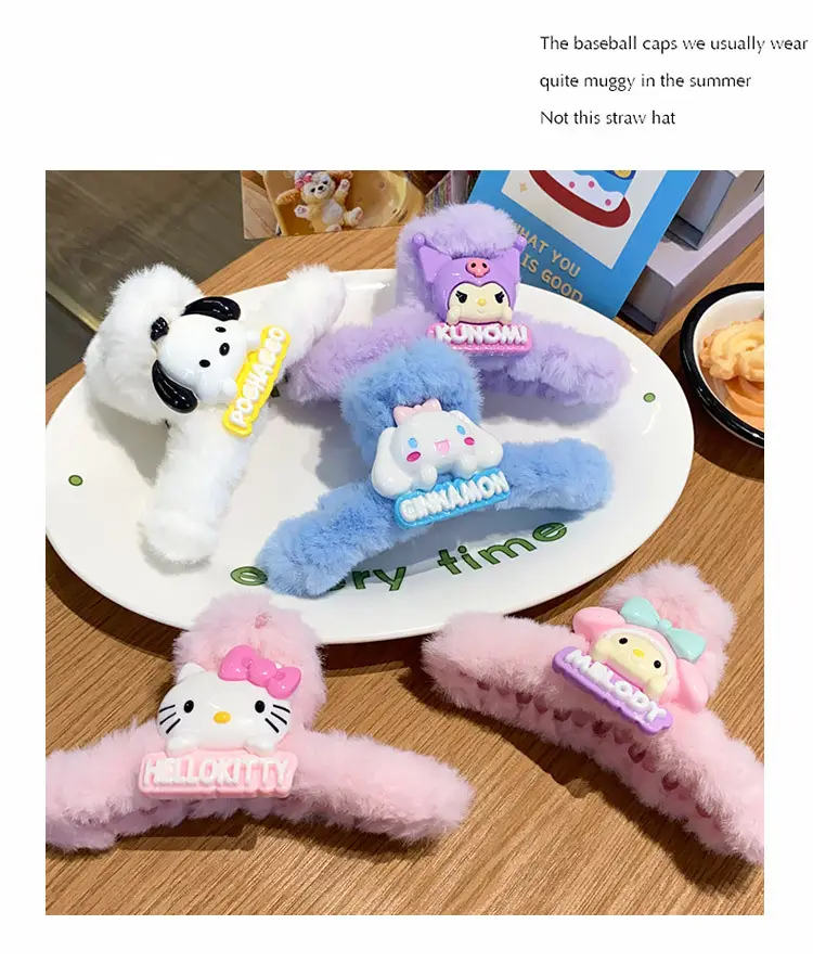 Sanrio Plush Hairpin for Girls Cute Clip Winter — feature 8