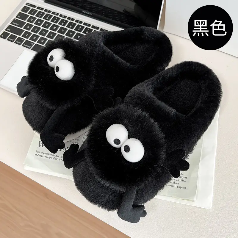 Women's Winter Home Cotton Slippers with Cute Bow, Plush and Warm, Cute Furry Slippers for Winter, Wholesale - Image 5