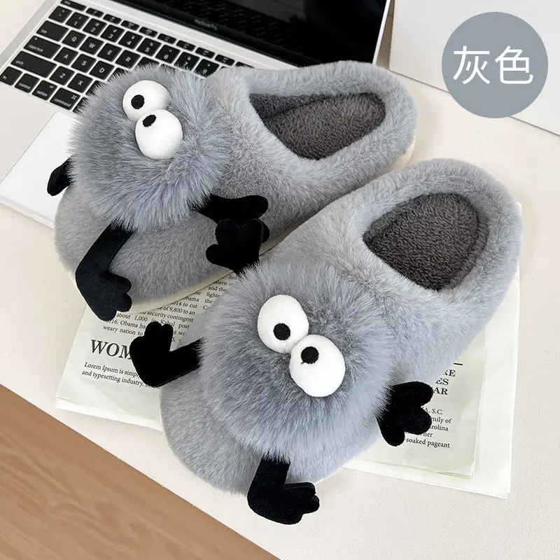 Women's Winter Home Cotton Slippers with Cute Bow, Plush and Warm, Cute Furry Slippers for Winter, Wholesale - Image 6
