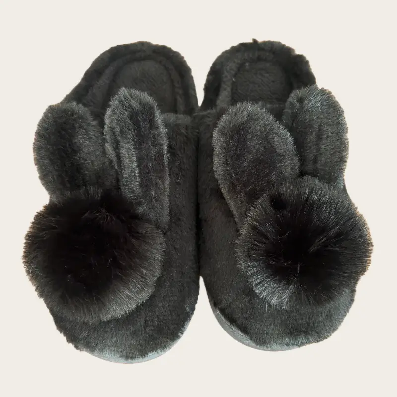 Cotton Slippers for Women Winter Thick-Soled Non-Slip Stereo Plush Warm Home Indoor Couple Cute Outer Wear Bag Heel Confinement Shoes