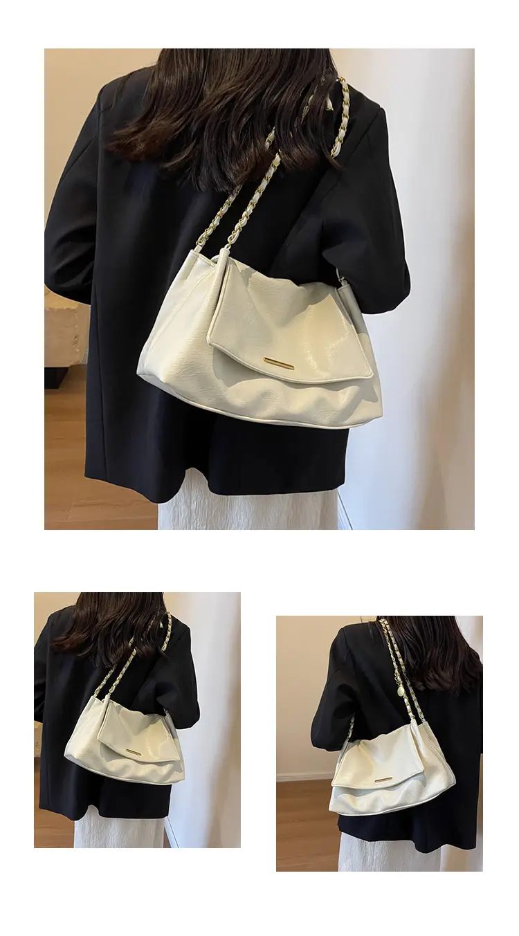 Black Leather Chain Shoulder Bag for Women — feature 12