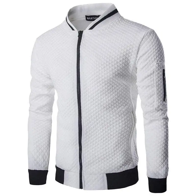 Men's Maroon Zipper Cardigan with Stand Collar — feature 7