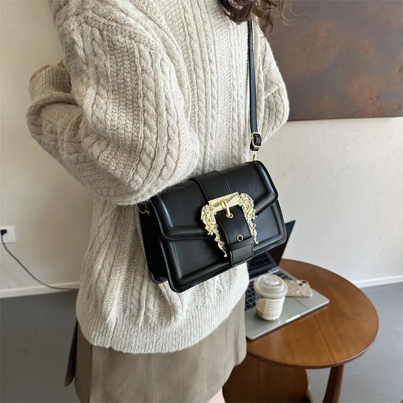 White Fashion Lock Square Shoulder Bag Women 2023 - Image 7