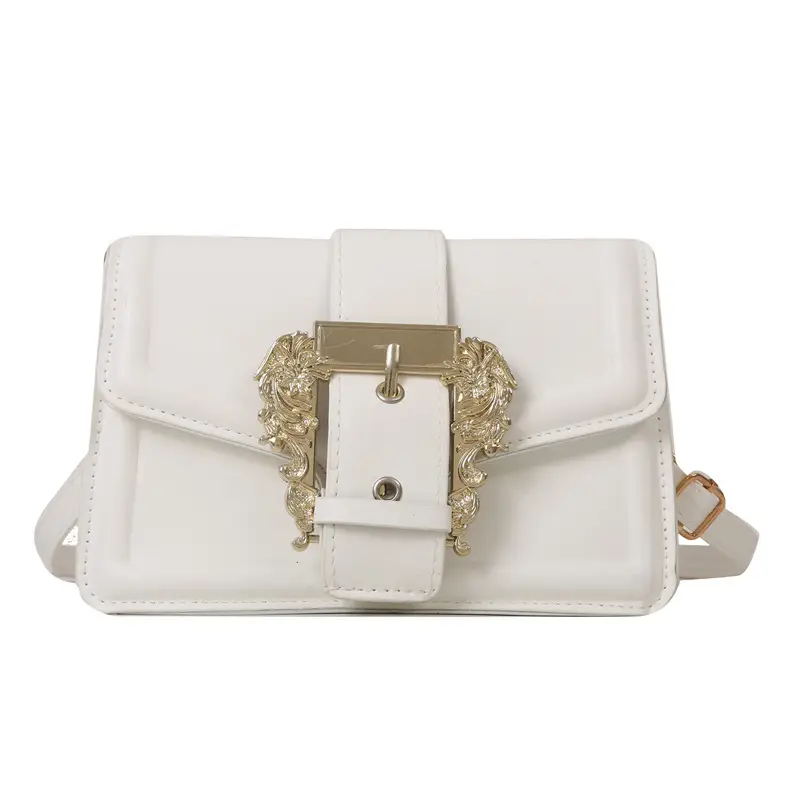 White Fashion Lock Square Shoulder Bag Women 2023 - Image 10