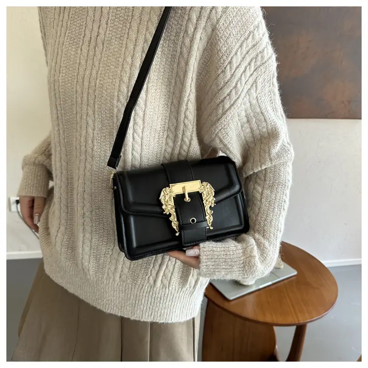 White Fashion Lock Square Shoulder Bag Women 2023 — feature 19