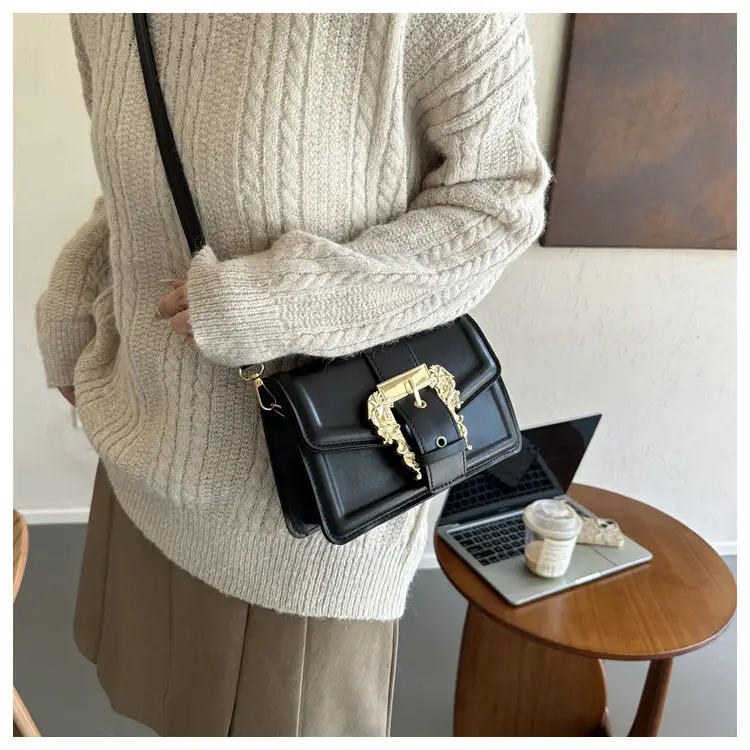 White Fashion Lock Square Shoulder Bag Women 2023 — feature 20