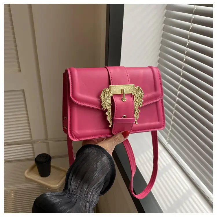 White Fashion Lock Square Shoulder Bag Women 2023 - Image 2