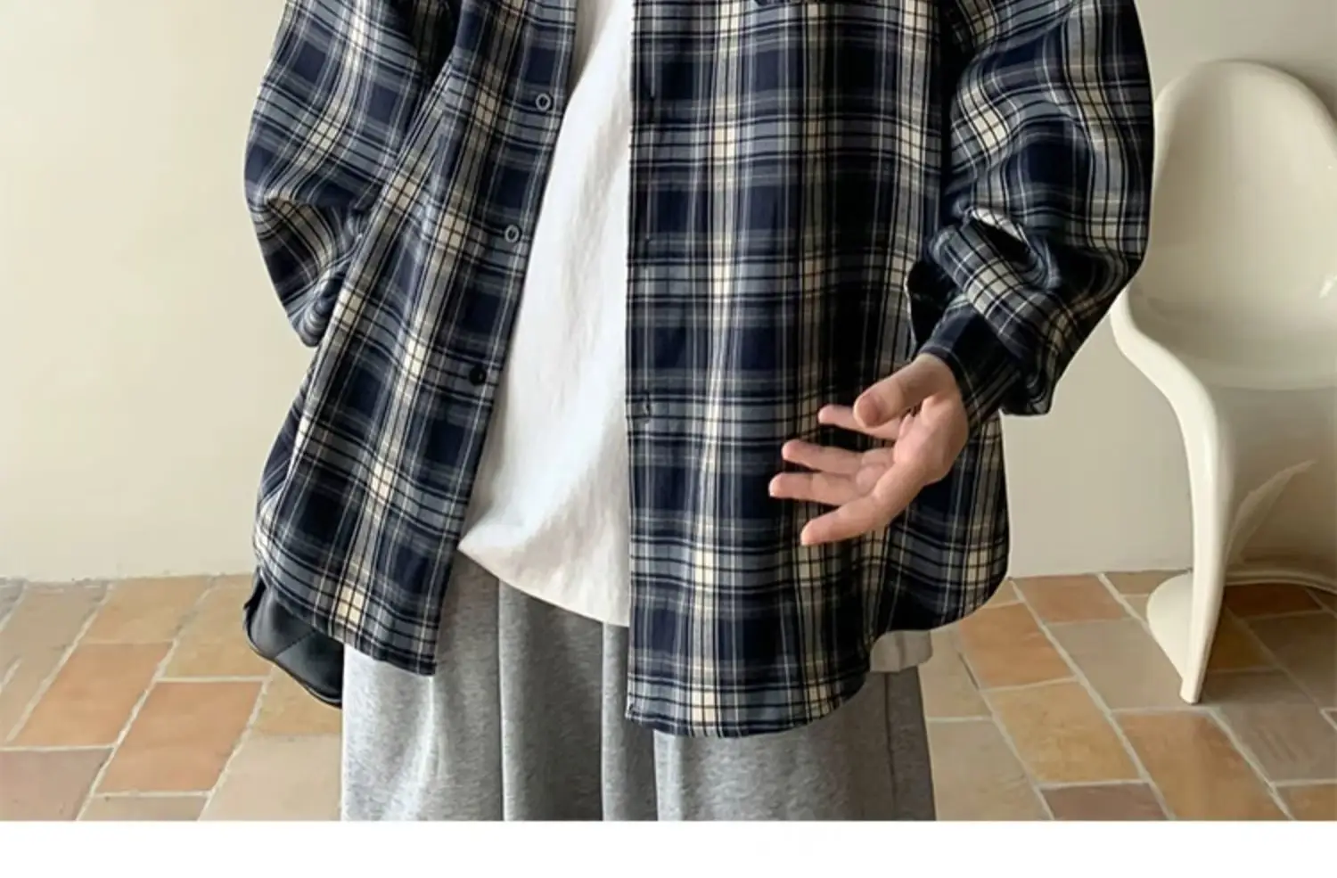 Japanese Plaid Long Sleeve Shirt for Men Spring Autumn — feature 15