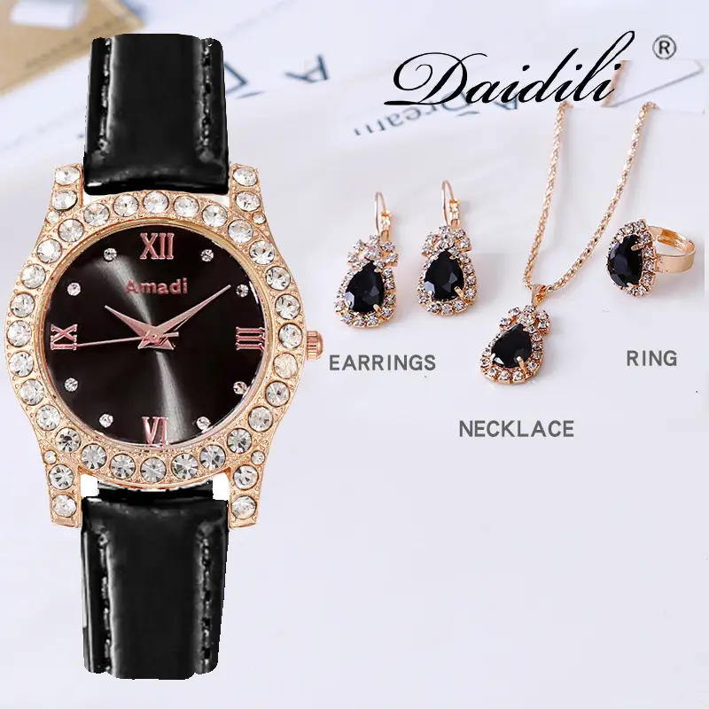Women's Green Diamond Watch & Jewelry Set — feature 15