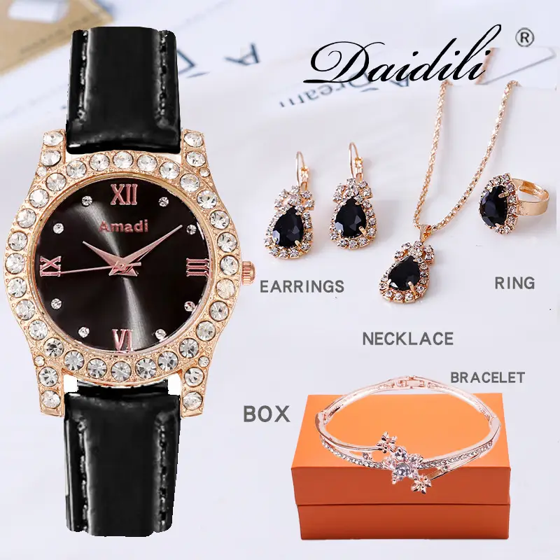 Women's Green Diamond Watch & Jewelry Set — feature 2