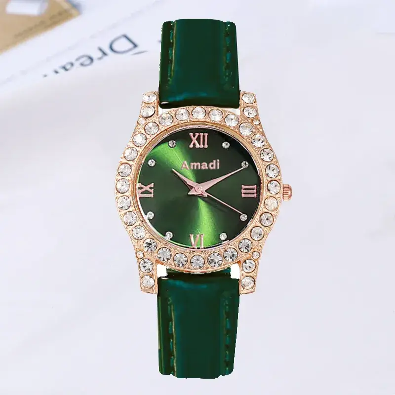 Women's Green Diamond Watch & Jewelry Set - Image 15