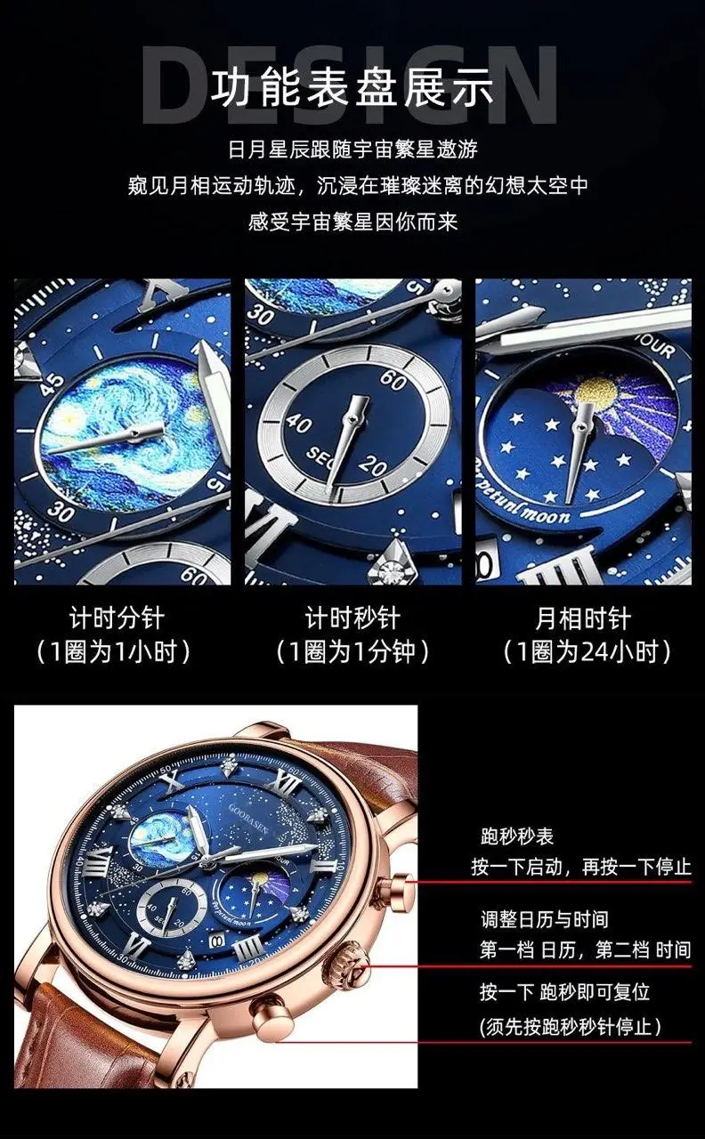 Men's Waterproof Luminous Multifunctional Watch with Calendar — feature 7