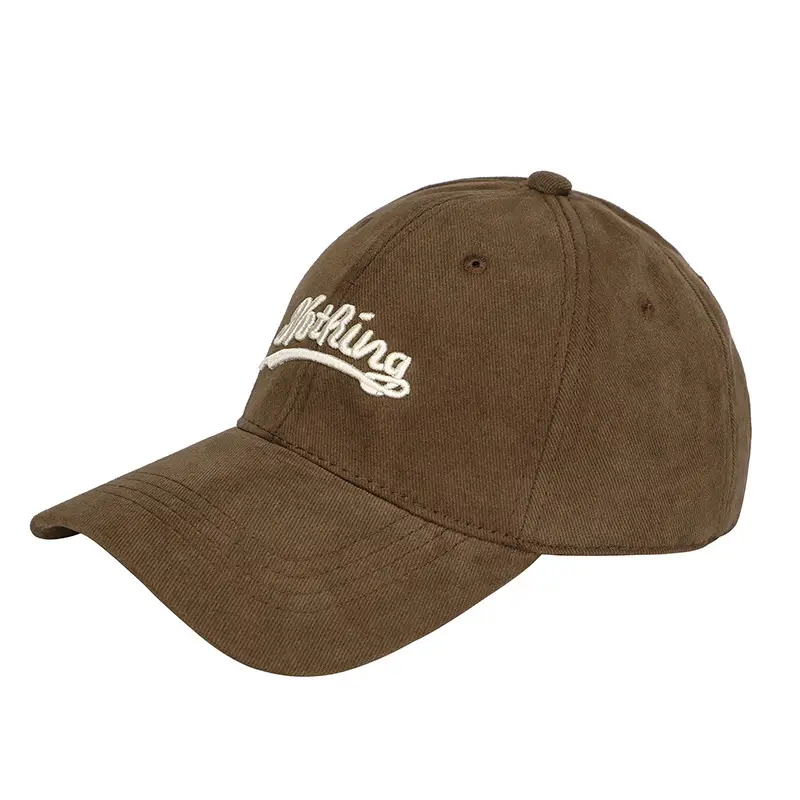 New Brown Wool Beaded Baseball Cap with "Big Wings" Embroidery - Image 2