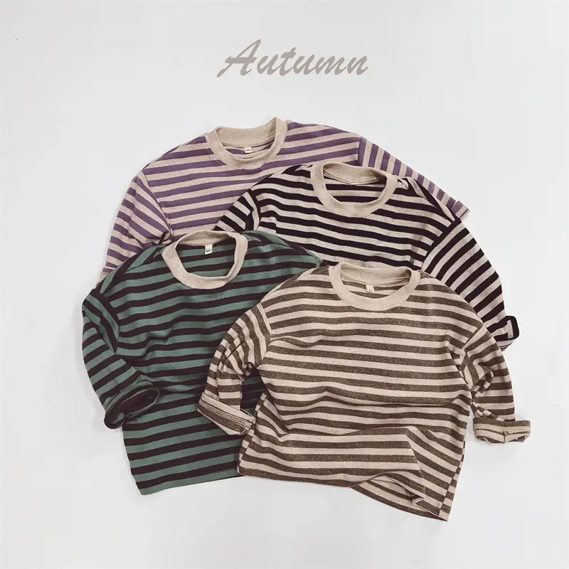 2026 Kids Striped T-Shirts Spring Long Sleeve Loose Fit - Image 5