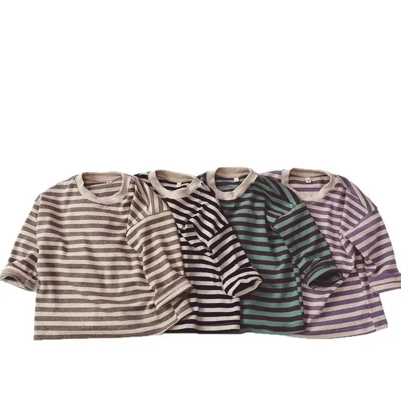 2026 Kids Striped T-Shirts Spring Long Sleeve Loose Fit - Image 8