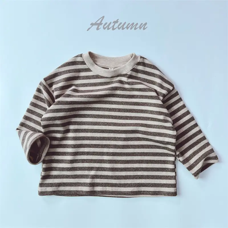 2026 Kids Striped T-Shirts Spring Long Sleeve Loose Fit — feature 19