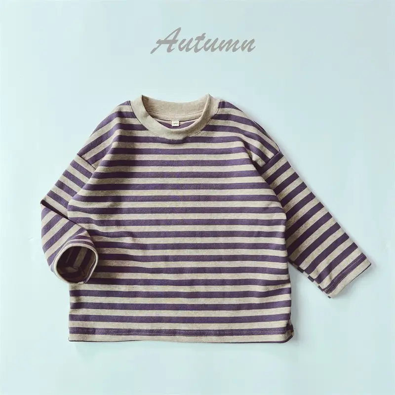 2026 Kids Striped T-Shirts Spring Long Sleeve Loose Fit — feature 20