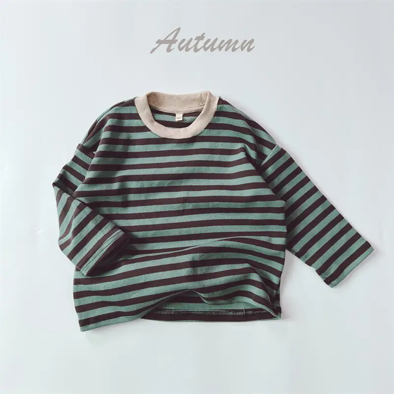 2026 Kids Striped T-Shirts Spring Long Sleeve Loose Fit — feature 22