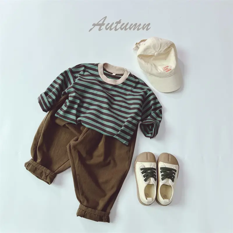 2026 Kids Striped T-Shirts Spring Long Sleeve Loose Fit — feature 8