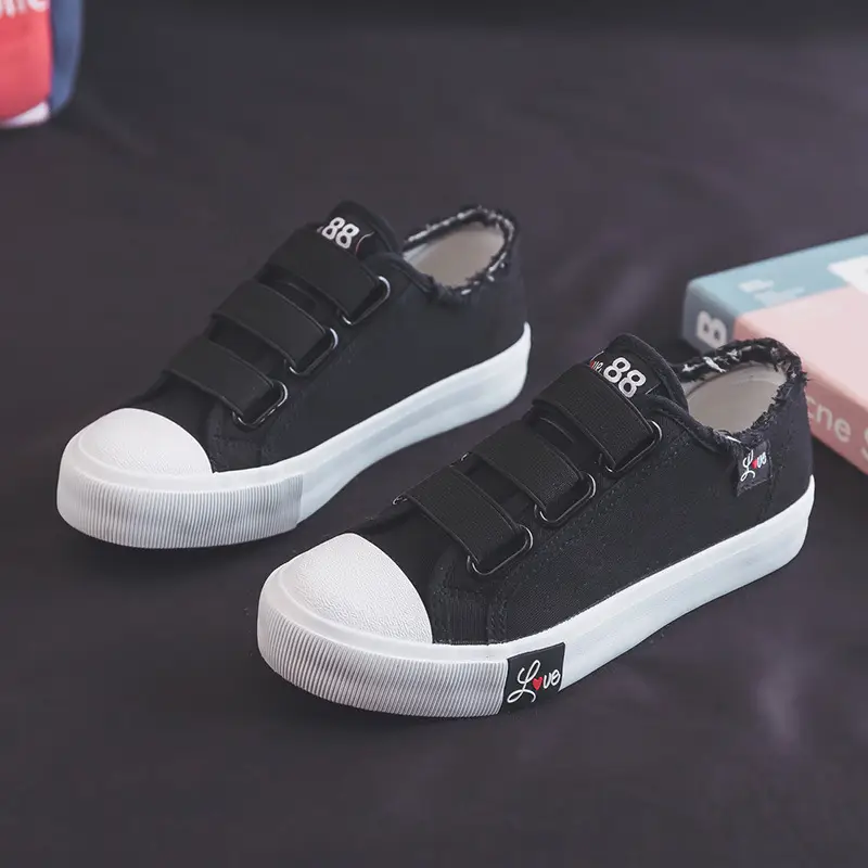 2024 Spring and Autumn New elastic band canvas shoes women's all-match casual student board shoes slip-on breathable lazy shoes