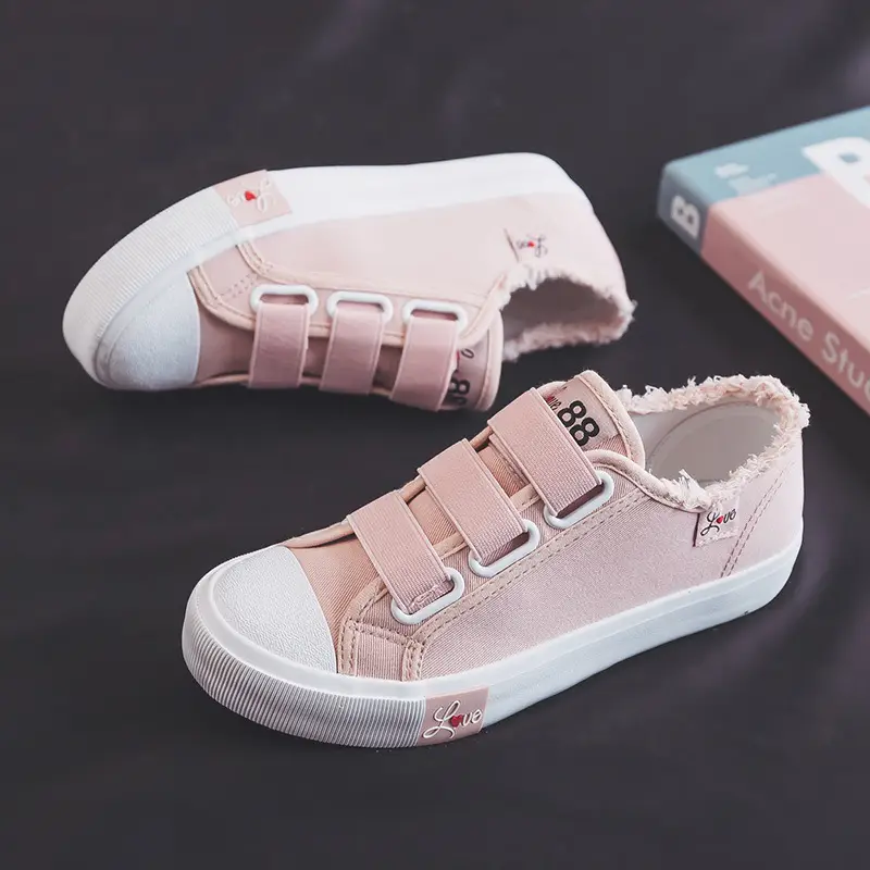 2024 Spring and Autumn New elastic band canvas shoes women's all-match casual student board shoes slip-on breathable lazy shoes — feature 11