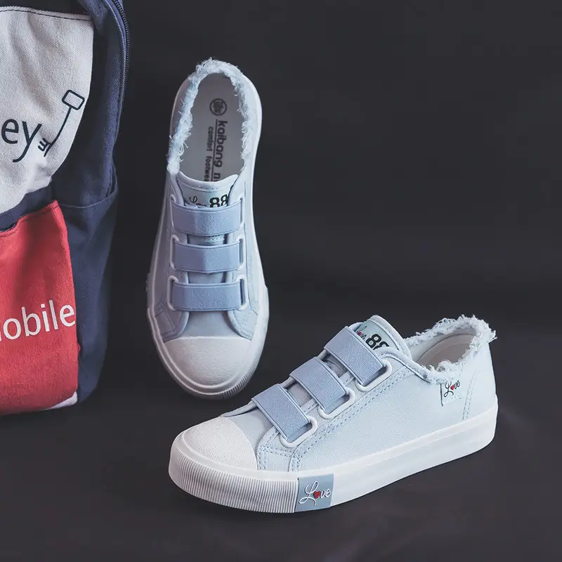 2024 Spring and Autumn New elastic band canvas shoes women's all-match casual student board shoes slip-on breathable lazy shoes — feature 13