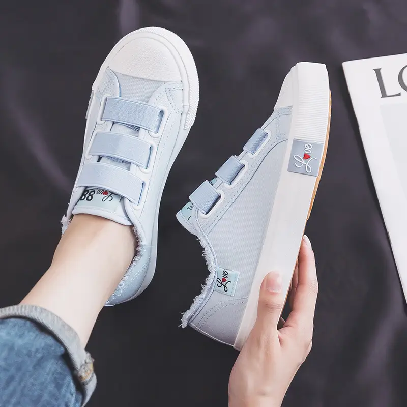 2024 Spring and Autumn New elastic band canvas shoes women's all-match casual student board shoes slip-on breathable lazy shoes — feature 15
