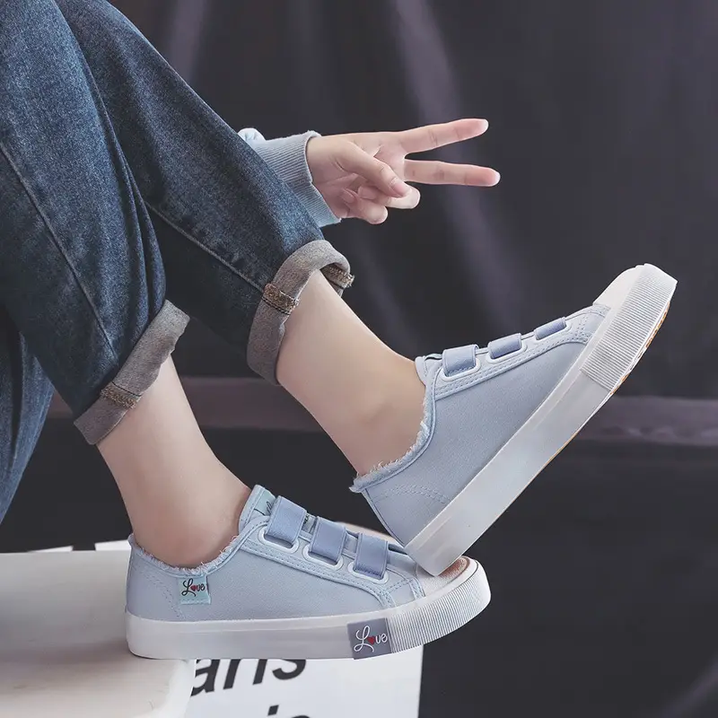 2024 Spring and Autumn New elastic band canvas shoes women's all-match casual student board shoes slip-on breathable lazy shoes — feature 17