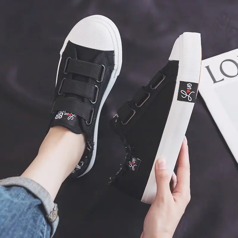 2024 Spring and Autumn New elastic band canvas shoes women's all-match casual student board shoes slip-on breathable lazy shoes — feature 18