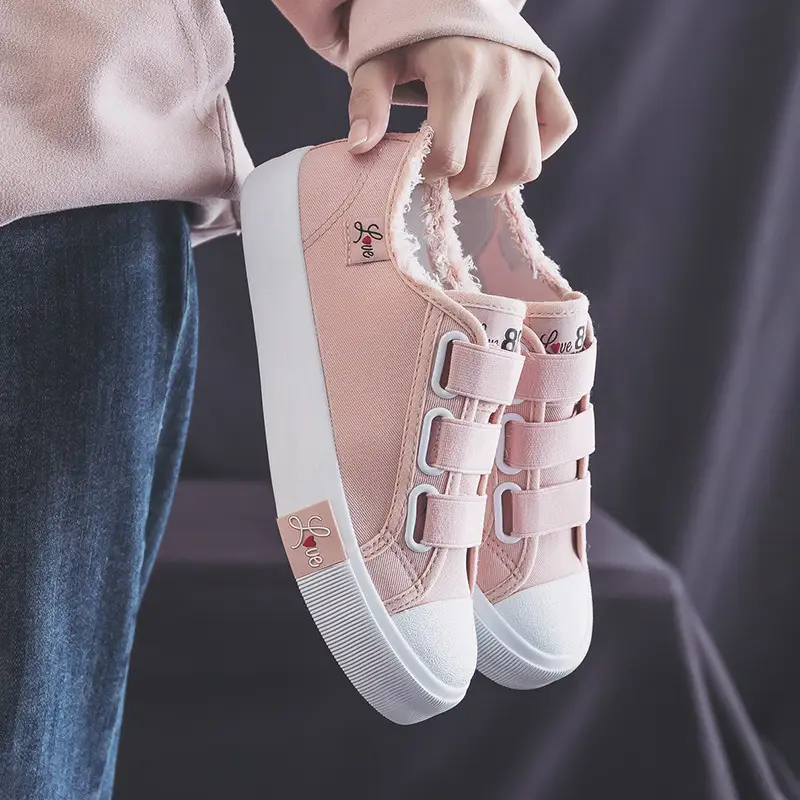 2024 Spring and Autumn New elastic band canvas shoes women's all-match casual student board shoes slip-on breathable lazy shoes — feature 21