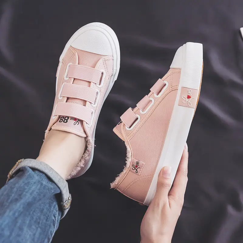 2024 Spring and Autumn New elastic band canvas shoes women's all-match casual student board shoes slip-on breathable lazy shoes — feature 22