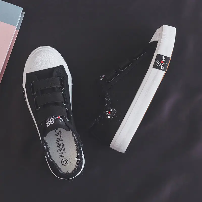2024 Spring and Autumn New elastic band canvas shoes women's all-match casual student board shoes slip-on breathable lazy shoes — feature 7