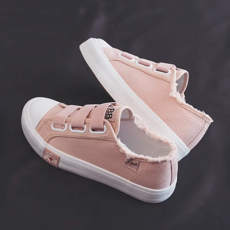 2024 Spring and Autumn New elastic band canvas shoes women's all-match casual student board shoes slip-on breathable lazy shoes — feature 9