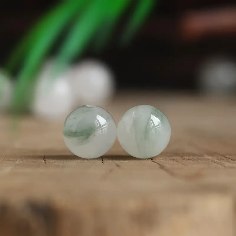 Tianshan Green Loose Jade Beads for DIY Jewelry - Image 2