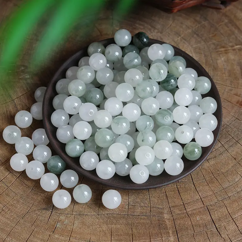 Tianshan Green Loose Jade Beads for DIY Jewelry - Image 3