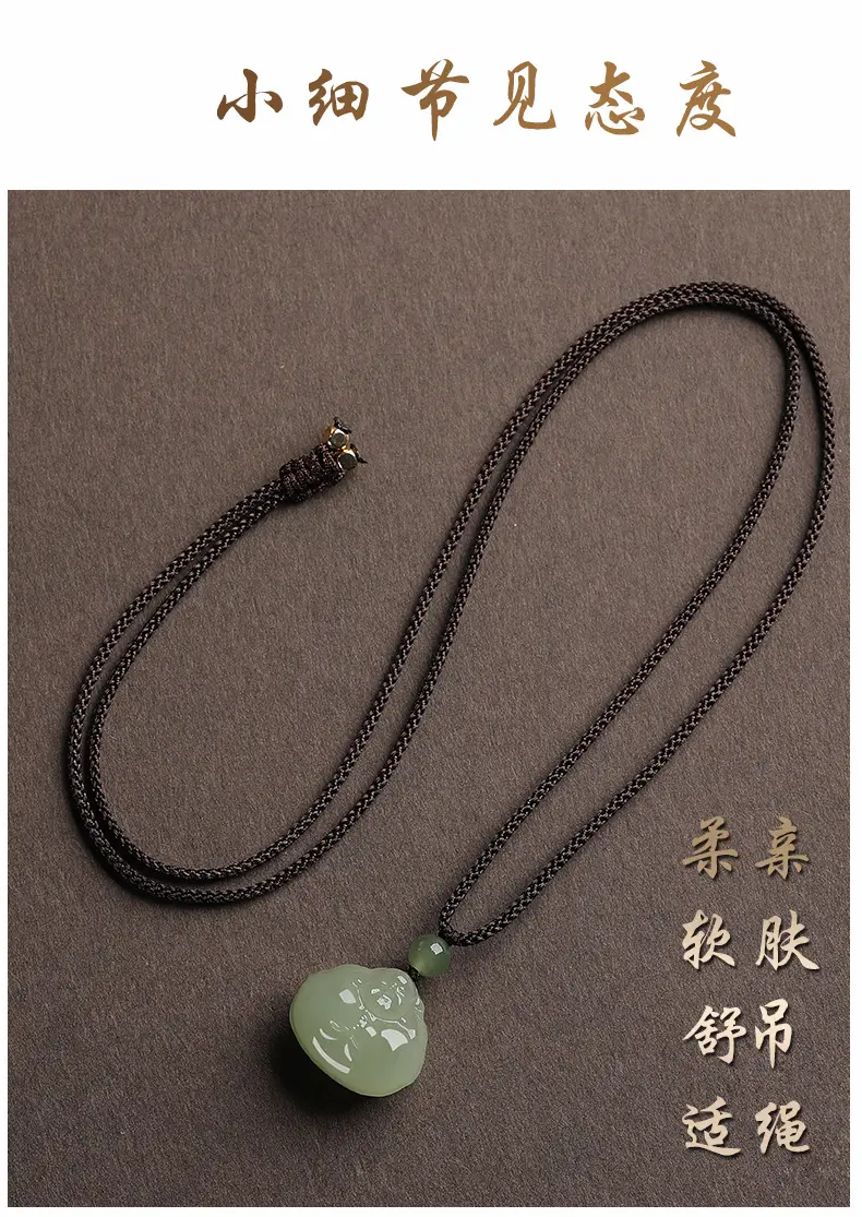 Afghan Jade Buddha Necklace Sunny Water Light — feature 4