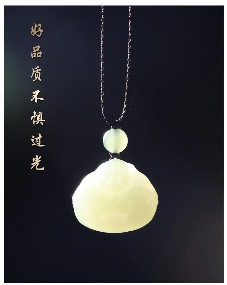 Afghan Jade Buddha Necklace Sunny Water Light — feature 5