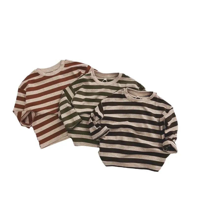 2025 Kids Striped Long Sleeve T-Shirt Autumn Base Boys Korean Style Loose Top - Image 8