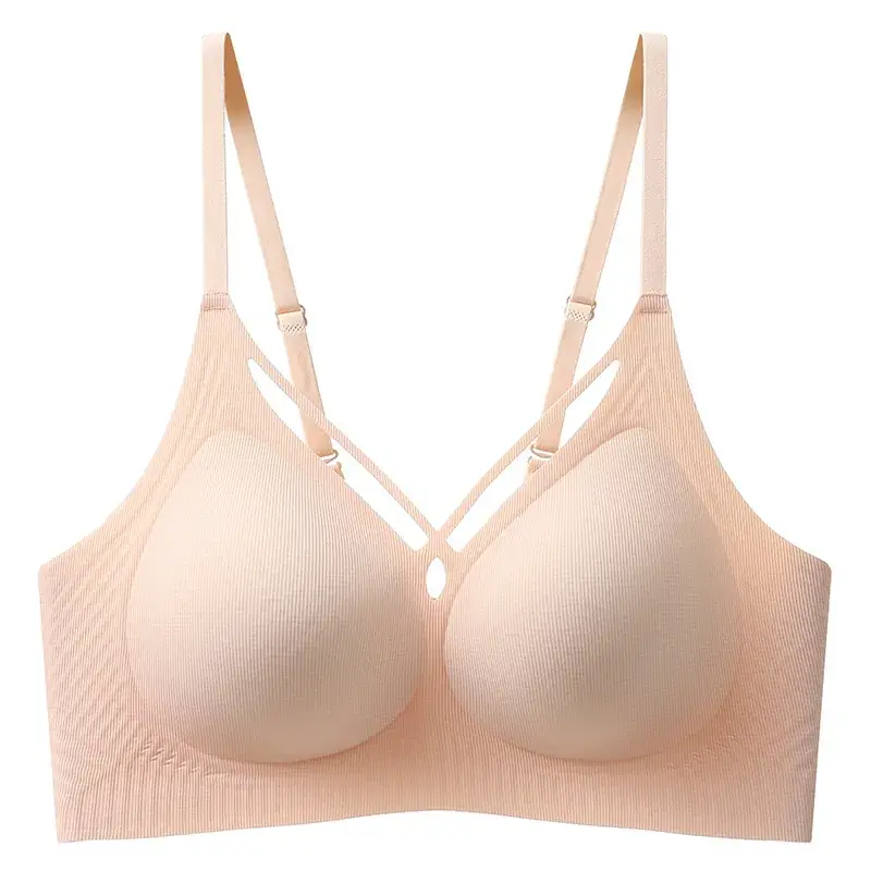 Wire-Free Cross-Over Sports Bra for Women, Seamless, Push-Up, Gathers Side Breasts, Prevents Sagging, Full Cup, Breathable - Image 4