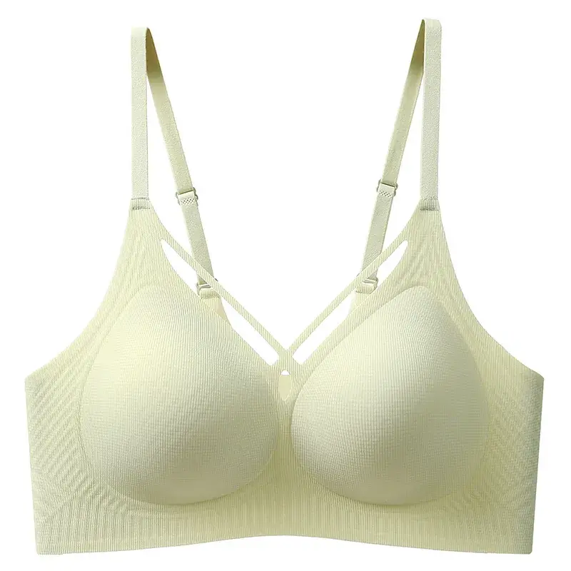 Wire-Free Cross-Over Sports Bra for Women, Seamless, Push-Up, Gathers Side Breasts, Prevents Sagging, Full Cup, Breathable - Image 5